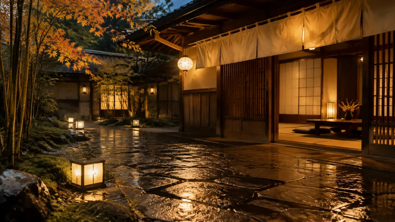 Ambiance immersive d'un ryokan à Kyoto