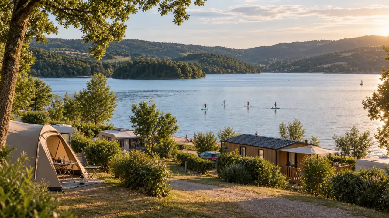 Camping dans l’Aveyron au bord du lac de Pareloup