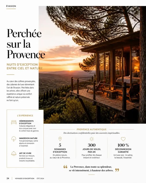 Cabane perchée de luxe pour un week-end en amoureux en PACA