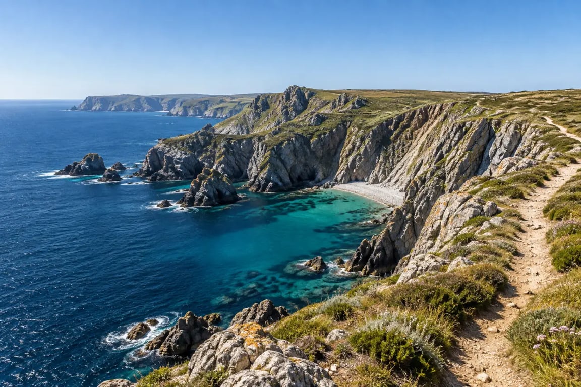 Falaises de Crozon sur un itinéraire de road trip Bretagne