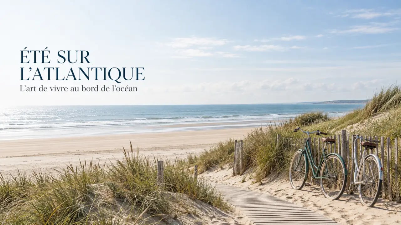 Été en France sur le littoral atlantique entre plage, dunes et vélo