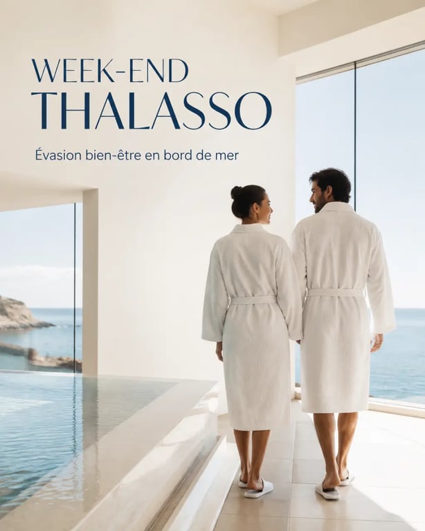 Week end thalasso en amoureux dans un hôtel spa en bord de mer, ambiance romantique et relaxante