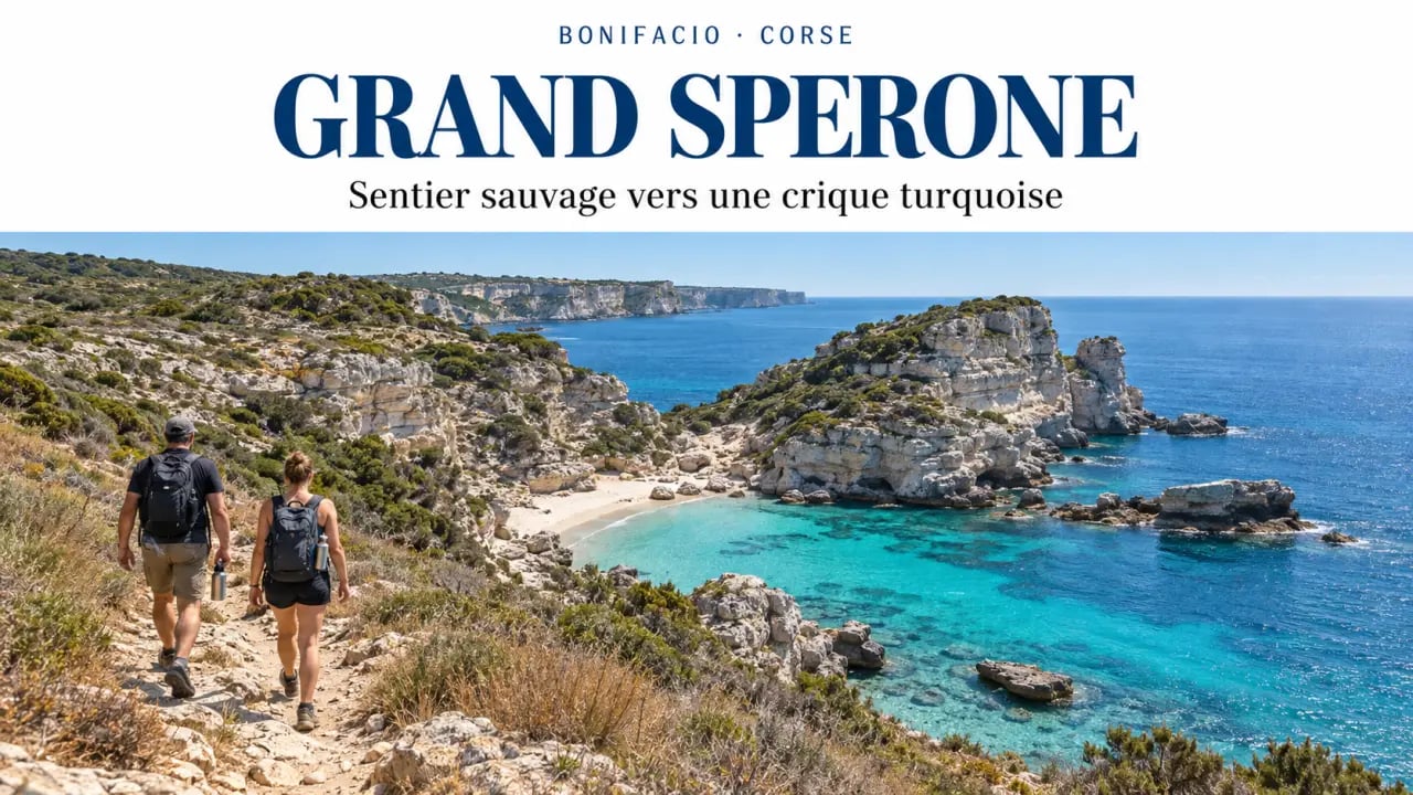 Accès à pied au Grand Sperone, une plage de Corse-du-Sud près de Bonifacio